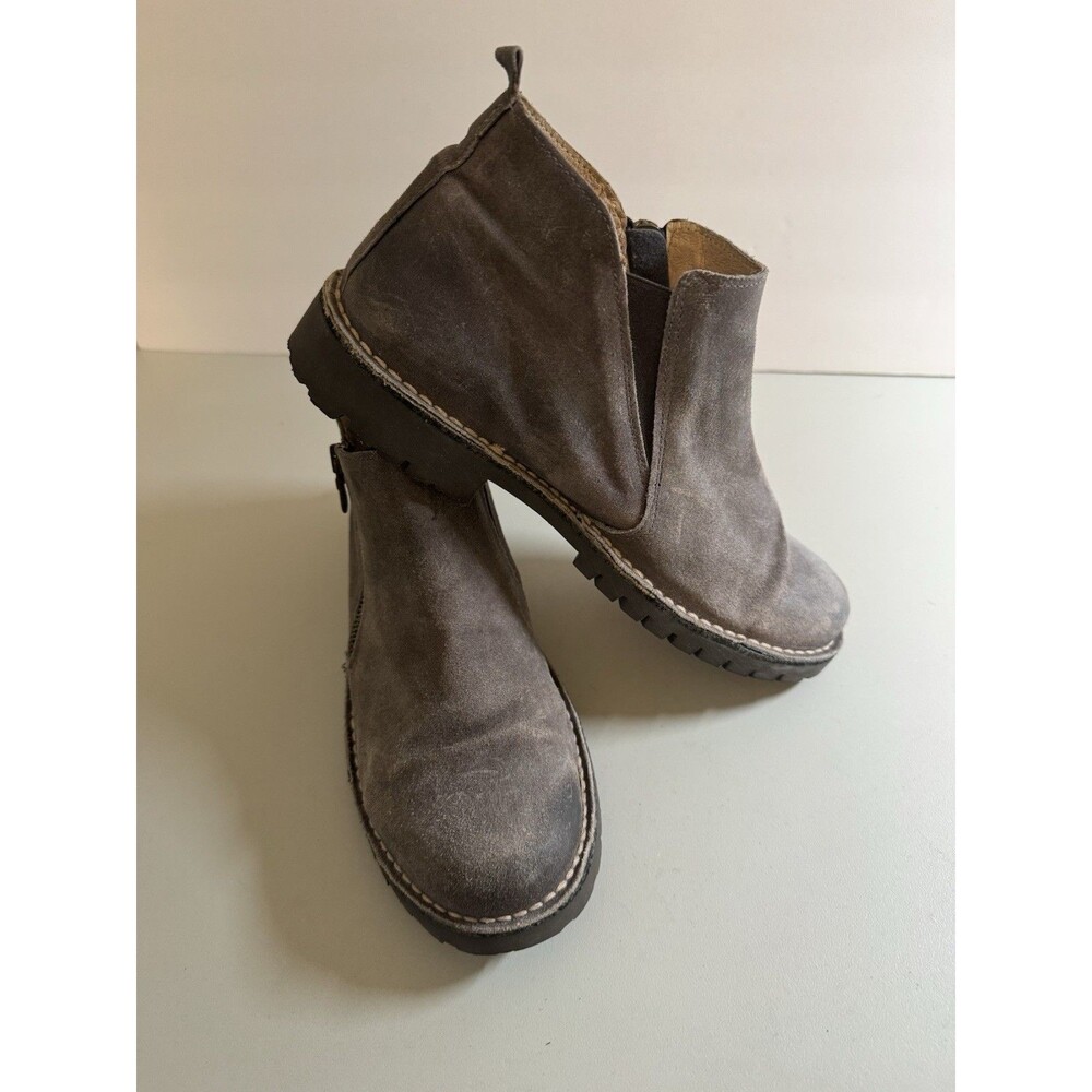 Eric Michael Boots Ankle Made In Spain Leather Booties Size 39 US  8.5 Side Zip